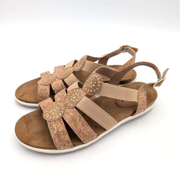 David Tate Quilt Slingback Embellished Strappy Sandals Brown Size 8.5W EU39 - Picture 1 of 11